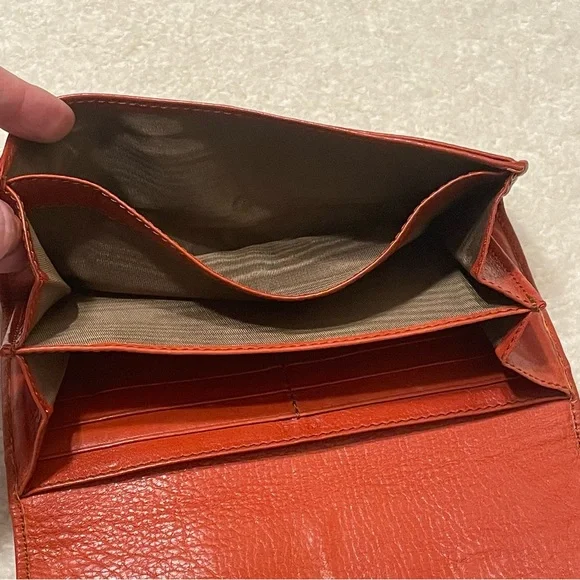 Authentic Chloe Leather Bow Wallet Persimmon (Orange-Red) - Picture 12 of 13